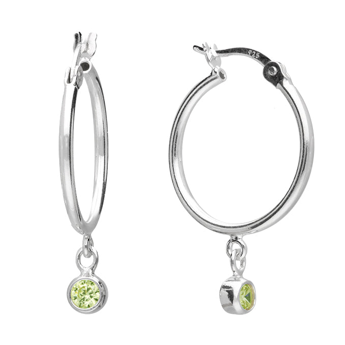 Birthstone / Gemstone Hooped Earrings