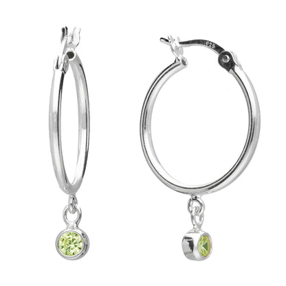 Birthstone / Gemstone Hooped Earrings