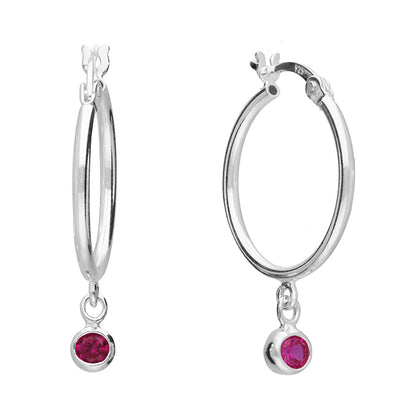 Birthstone / Gemstone Hooped Earrings