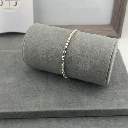 Irregular Cube Bead Slider 19-22cm Bracelet | Sterling Silver