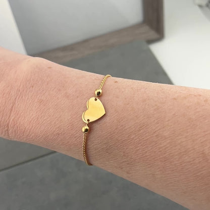 Flat Heart Slider Bracelet