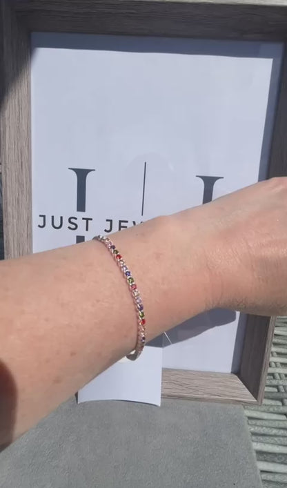 Rainbow Slider Bracelet | Sterling Silver