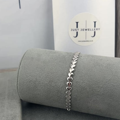 Plain Heart Chain Slider Bracelet | Sterling Silver