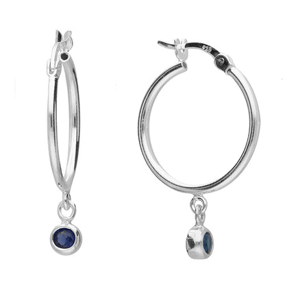 Birthstone / Gemstone Hooped Earrings