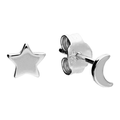 Star and Moon Stud Earrings