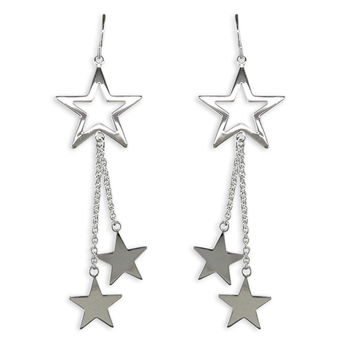 Star Chain Drop Hook Earrings