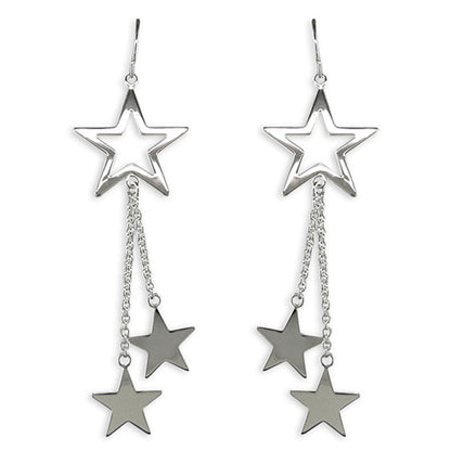 Star Chain Drop Hook Earrings