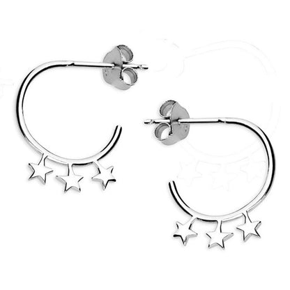 Triple Star Stud Hoops