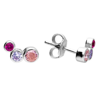 Pink Cubic Zirconias Stud Earrings