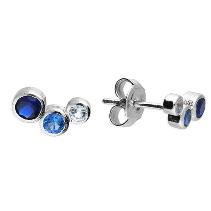 Blue Cubic Zirconias Stud Earrings