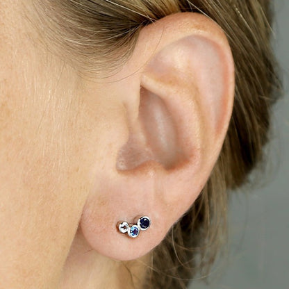 Blue Cubic Zirconias Stud Earrings