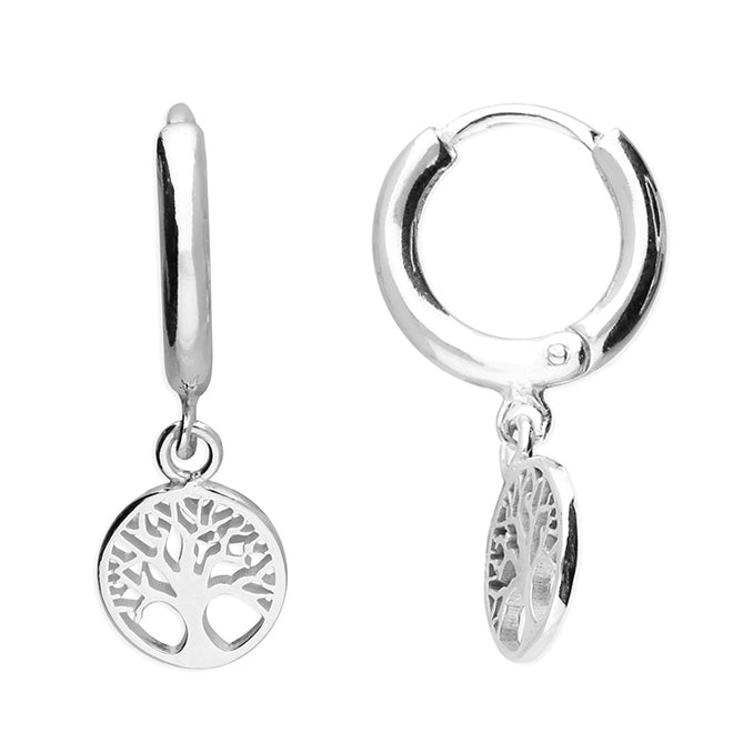 Tree of Life Huggie Hoop Earrings