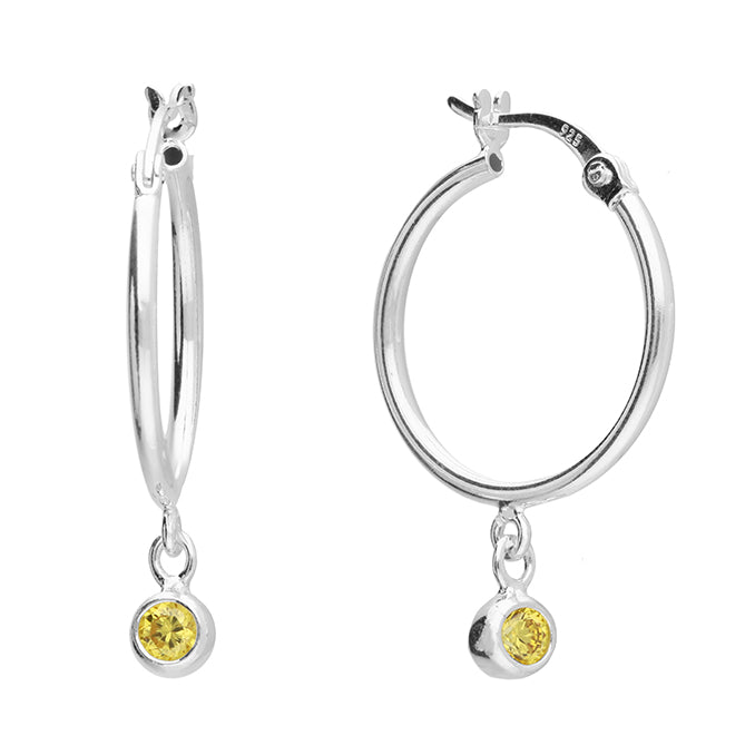 Birthstone / Gemstone Hooped Earrings